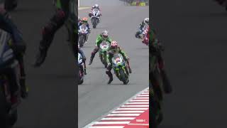 Reas crash in Barcelona 💥  2023 CatalanWorldSBK 🏁 [upl. by Oinotnas]