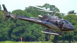 Airbus Helicopters H125 AS350 B3  Landing and Takeoff at Busy Royal Ascot Heliport  Helicopter [upl. by Zurc]