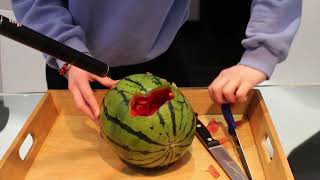 Stabbing flesh sound affect using a watermelon [upl. by Retsbew664]