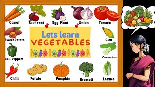 Learn Vegetables with Mommykeer  Animated  Real videos  Fun Learning for kids [upl. by Xylon]