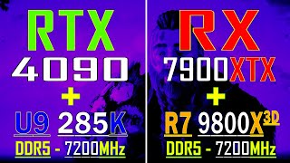 RX 7900XTX  RYZEN 7 9800X3D vs RTX 4090  CORE U9 285K  How Big is the Difference in 4K [upl. by Cown186]