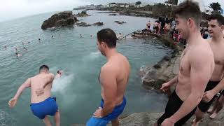 Christmas Day Swim at Dublins Forty Foot 2018 [upl. by Nanon422]