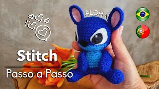 STITCH em crochê Aprenda a fazer um chaveiro fofo [upl. by Collayer]