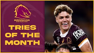 Brisbane Broncos Top Tries of April  NRL 2024 [upl. by Naimerej]