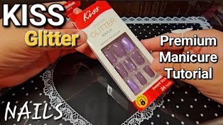 KISS Fashion Glitter Presson Nails purchased dollartree 😉 nails pressonnails diy nailart [upl. by Kaliope]