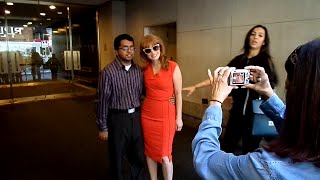 Jessica Chastain Greets Fans In NYC [upl. by Maidie]