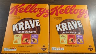 Kellogs KRAVE Cereal Choco Roulette Unboxing  Taste Test  Review  ASMR [upl. by Sidnak]