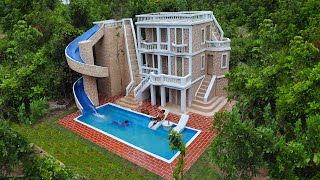 Full Video Build Creative Water Slide Park To Underground Swimming Pool amp Beautiful Villa House [upl. by Stephen]