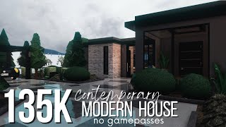 BLOXBURG  Contemporary Modern House  135k  No Gamepass Speedbuild [upl. by Elyrehc]