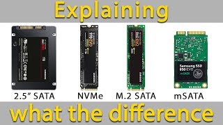 Explaining the Difference Between SSD NVMe and M2 SATA and mSATA [upl. by Ailekahs]