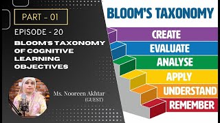 Ep  20 Part 01 Blooms Taxonomy Of Cognitive Learning Objective [upl. by Oluas]