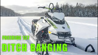 DITCH BANGING  Skidoo Freeride 137 [upl. by Enayd]