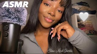 ASMR  Slow amp Gentle 🤍 Clicky Whispering Hand Movements Brushing and Kisses [upl. by Duyne]