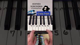 Crazy Train Piano Easy Tutorial With Letter Notes Shorts [upl. by Erinna]