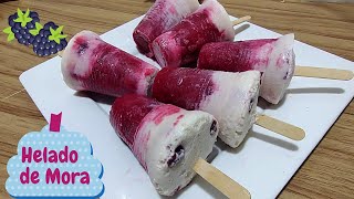 Helado de Mora Cremoso casero 🍇 Postre fácil rápido y delicioso parati viral [upl. by Ardnekahs581]