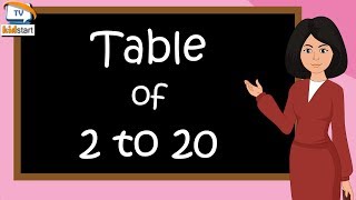 Table of 2 to 20  multiplication table of 2 to 20  rhythmic table of two to twenty  kidstart tv [upl. by Amelie]