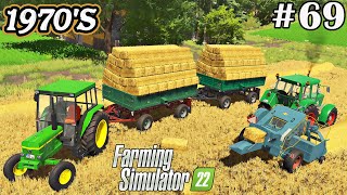 1970S Making and collecting small straw bales Farming imulator 22 FS 22 Timelapse Ep 69 [upl. by Nagoh]