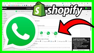 ✅COMO AGREGAR BOTON DE WHATSAPP EN SHOPIFY [upl. by Branch903]