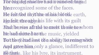 Orpheus and Eurydice a poem by Czeslaw Milosz [upl. by Okikuy]