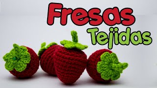 Fresas🍓🍓 Tejidas🧶 a Crochet Frutas🍎🍐🍌🍑🍓 Tejidas a Crochet [upl. by Ative]