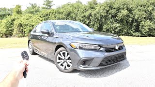 2022 Honda Civic LX Start Up Test Drive Walkaround POV and Review [upl. by Nylarej651]