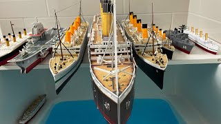 All Ships Lined Up  Titanic Britannic Aircraft Carrier  Reviewed and Tested in the Water [upl. by Robison]