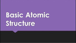 Basic Atomic Structure amp Subatomic Particles [upl. by Spatz]