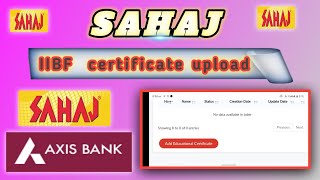 SAHAJ portal mein IIBF CERTIFICATE kaise upload kore  how to upload iibf with sahaj portal [upl. by Yttik269]