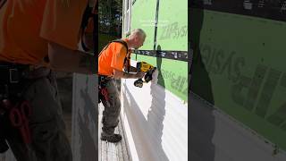 Installing vinyl siding with cordless roofing nailer [upl. by Ydarb797]