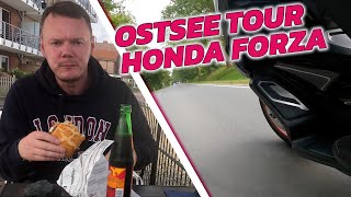 Einen IMBISS an der OSTSEE  STRECKE machen mit der HONDA FORZA [upl. by Arvie]