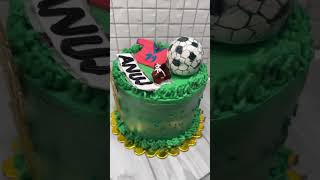 An eggless Nutella chocolate cake with edible football theme [upl. by Kenta488]