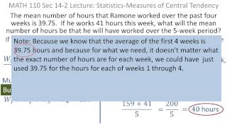 Statistics ApplicationMean hours worked [upl. by Piselli]