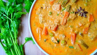 Saravana Bhavan Vegetable Korma Recipe  Vegetable Kurma Recipe  Korma Recipe for Lockdown [upl. by Halyahs397]