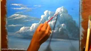 How to Paint Clouds in Acrylic  Instructional Painting Lesson by JM Lisondra [upl. by Esinej]