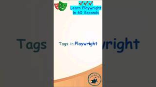 Playwright Tutorial  Tags in Playwright  Tagging Tests playwright shorts [upl. by Quintina]