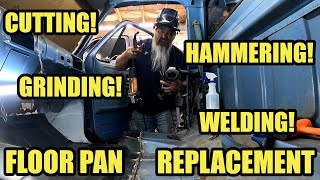 Welding a fresh floor pan in [upl. by Vil]