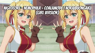 Nightcore  Nemophila  Coalamode  NoRaibuOngaku Girl Version [upl. by Ham97]