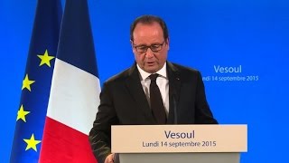 A Vesoul Hollande annonce un fonds pour les zones rurales [upl. by Annaiv]