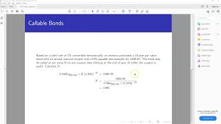 Callable Bonds Example [upl. by Fenner364]