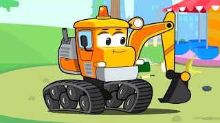 Bagger und der kleine Traktor treffen sich mit den Freunden  Vroom Vroom  Cartoons für Kinder [upl. by Castora]