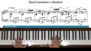 Ravel Sonatine 1st movement Modéré Piano Tutorial [upl. by Aknahs969]