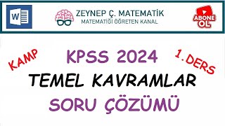 2024 KPSS MATEMATİK KAMPI  1 DERS TEMEL KAVRAMLAR [upl. by Alleuqahs]