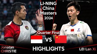 Jonatan CHRISTIE INA vs LEI Lan Xi CHN  China Masters 2024 Badminton [upl. by Lebasile]