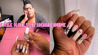 DIY FAKE Nails at HOME On a BUDGET  NO ACRYLIC NEEDED  Super Affordable ANYONE Can Do It [upl. by Irrahs]