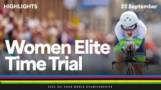 Women Elite Individual Time Trial highlights  2024 UCI Road World Championships [upl. by Gabe]