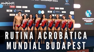 Chile  Presentación rutina acrobática Mundial de Natación Artística Budapest 2024 [upl. by Kcam290]