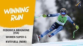 Brignone overcomes fog to snatch her 25th career win  Audi FIS Alpine World Cup 2324 [upl. by Aetnahc]