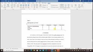 APA 7 in Microsoft Word Formatting Tables [upl. by Heintz]