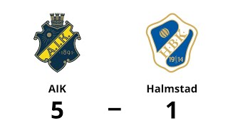 Aik  Halmstad BK 51  Allsvenskan Höjdpunkter [upl. by Natehc]