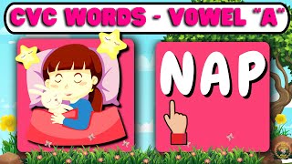 CVC Words with Short Vowel A  Learn To Read  Phonics Sounds [upl. by Noillimaxam347]